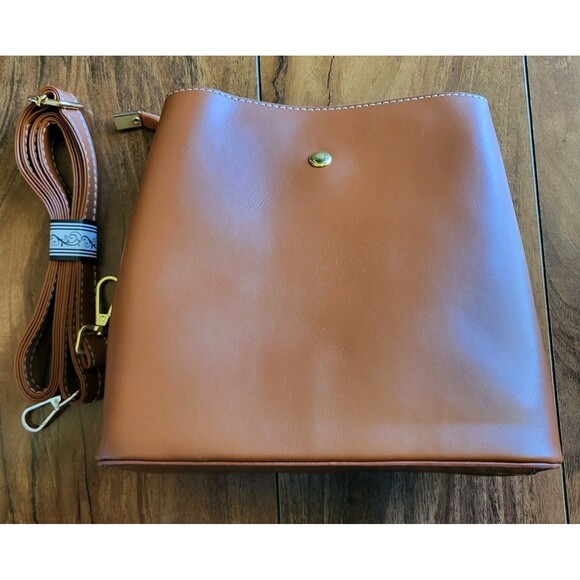 Womens Rattan Woven Crossbody Handbag Brown And Beige Shoulder Bag Small Bag - Picture 3 of 9